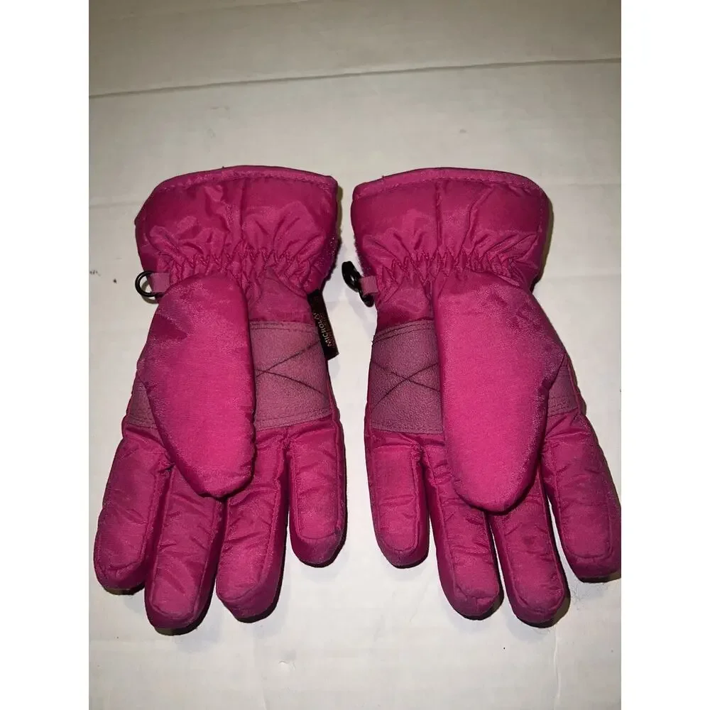 Vintage 1980's 90's HOTFINGERS SZ Youth Large Ski Winter Snow Gloves Pink